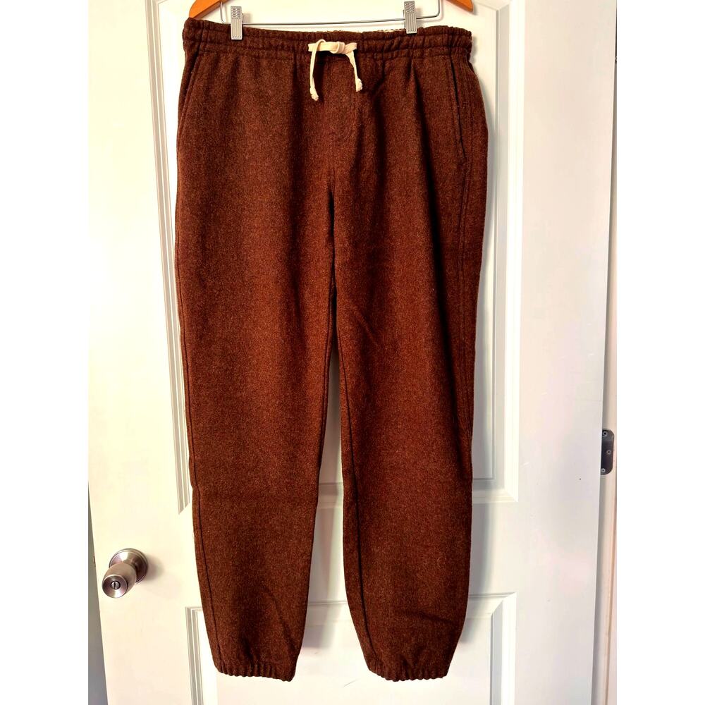 Gustin Japan Rustic Wool Joggers Rust Brown Tweed Sweatpants Pants Mens Size XL